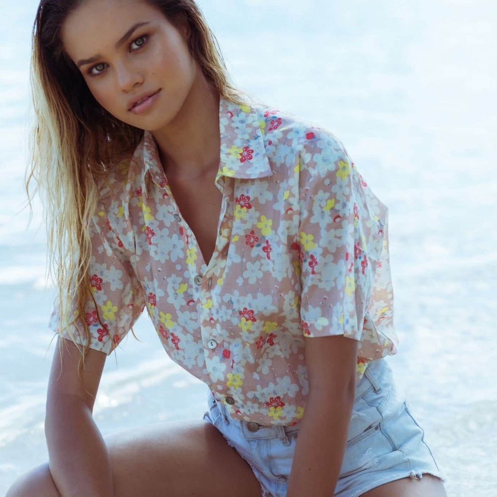 New acacia Mombasa shirt cherry blossom dress P XS - Picture 16 of 16